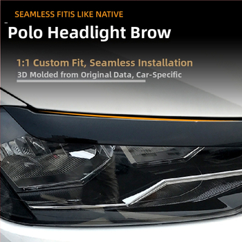 ABS predné očné obočie nálepky pre Volkswagen Polo Mk6 2019+, značka AMP-Z, prispôsobiteľný vonkajší vzhľad