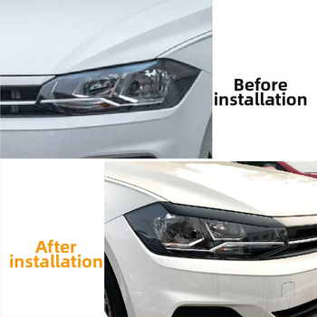 ABS predné očné obočie nálepky pre Volkswagen Polo Mk6 2019+, značka AMP-Z, prispôsobiteľný vonkajší vzhľad