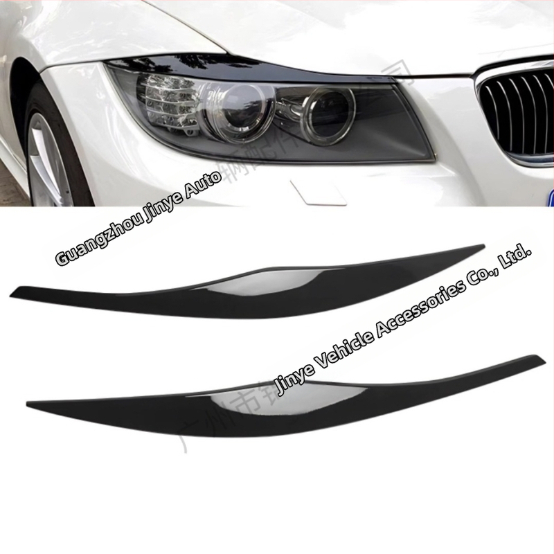 BMW 3. séria E90/E91 2005-2012 Predné svetlo obočie dekoratívna nálepka, ABS, karbonový vzor
