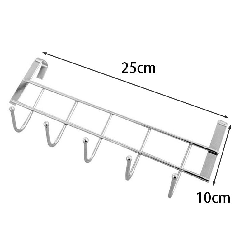 Многофункционална закачалка за врата и шкаф – монтаж отзад на вратата, без пробив, 201 неръждаема стомана, капацитет до 50 кг, закачване с кука