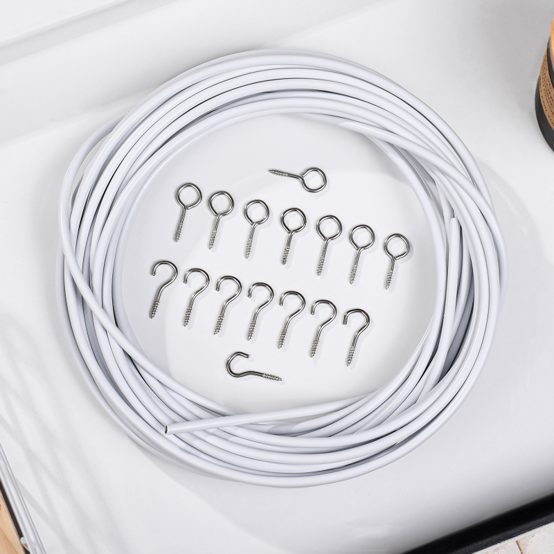 Plastično obloženi zavjesni konopac, moderan minimalistički stil, duljine 1–10 m, s kukom