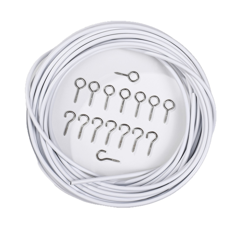 Plastično obloženi zavjesni konopac, moderan minimalistički stil, duljine 1–10 m, s kukom