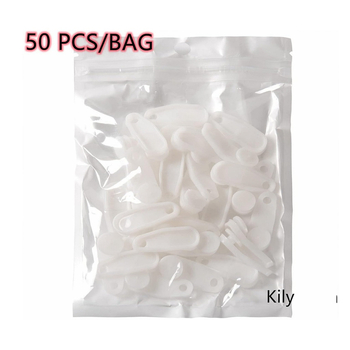 Set kotačića i kuka za bočno ugradnju tračnice zavjesa, kvadratna tračnica, 50 kom, PP materijal, moderan minimalistički stil