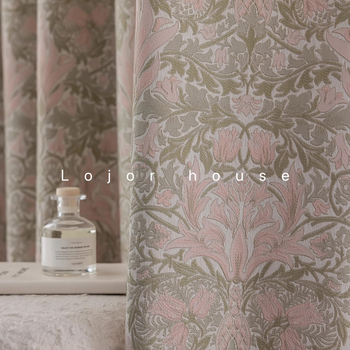Jacquard zavjesna tkanina, floralni uzorak, poliester, francuski stil, zatamnjenje 71–90%