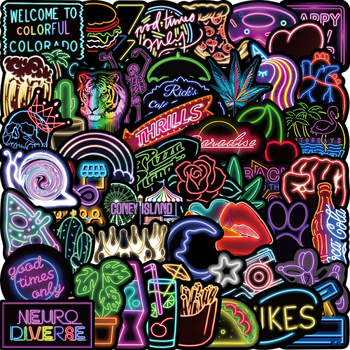 Graffiti naljepnica - Novi crtani neon stil; snažno prianjanje; pogodno za glatke površine poput bilježnica, gitara i prtljage.
