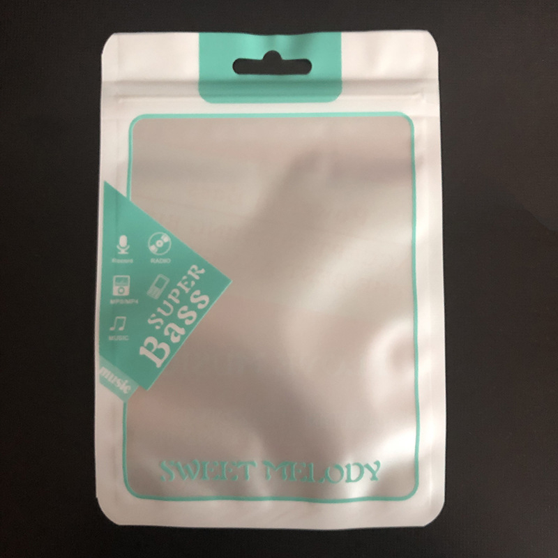 Mobiltelefon kiegészítők csomagoló taskája, univerzális, önzáró, matt átlátszó adatkábel zacskó, zárási hossz 3 cm, márka Shunyu