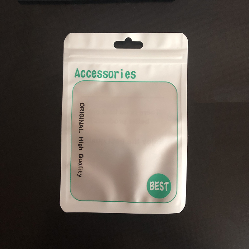 Mobiltelefon kiegészítők csomagoló taskája, univerzális, önzáró, matt átlátszó adatkábel zacskó, zárási hossz 3 cm, márka Shunyu