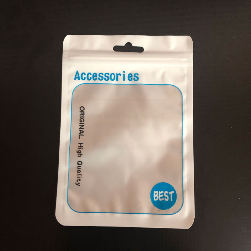 Mobiltelefon kiegészítők csomagoló taskája, univerzális, önzáró, matt átlátszó adatkábel zacskó, zárási hossz 3 cm, márka Shunyu
