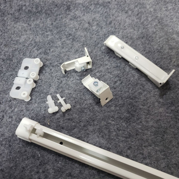 Izvlačna šina za zavjese, bijela, aluminijska legura, širina 22 mm, za montažu na strop ili sa strane, s nano kliznim vodilom