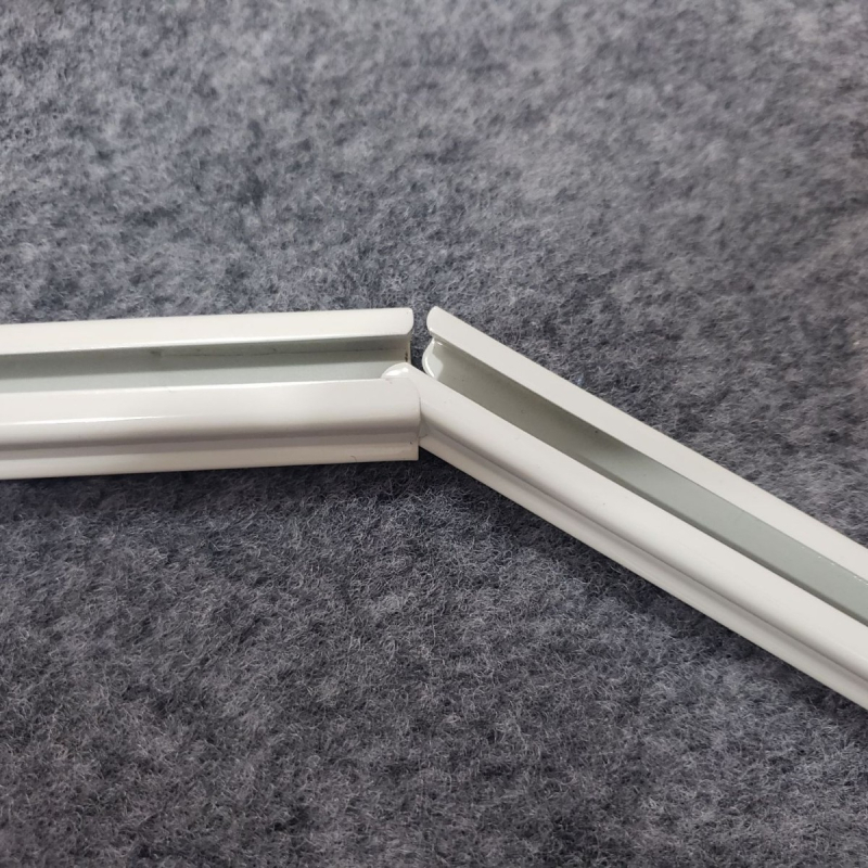 Izvlačna šina za zavjese, bijela, aluminijska legura, širina 22 mm, za montažu na strop ili sa strane, s nano kliznim vodilom