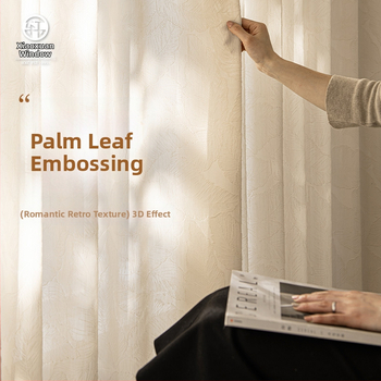 Jacquardová polyesterová zaves pre obývaciu izbu a balkón, priehľadný perforovaný dizajn, ľahký luxusný štýl, 100% polyester