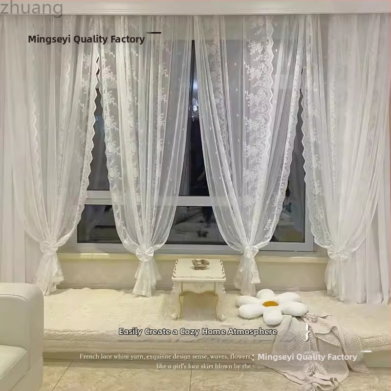 Dverová záves s francúzskou čipkou, bavlnený vlákno, typ dverovej závesy: koža-bavlna, značka Zhuanhe – vzor rastlín a kvetov, svetlo prechádza, nie priehľadné