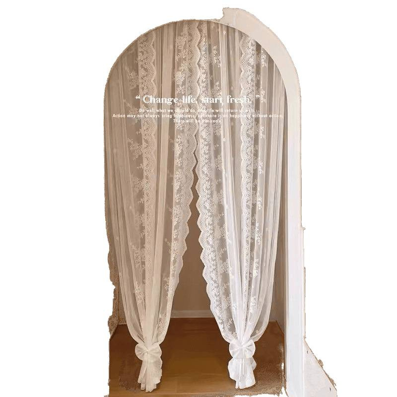 Κουρτίνα πόρτας με γαλλική δαντέλα, βαμβακερό νήμα, τύπος πόρτας: δερμο-βαμβακή, μάρκα Zhuanhe – μοτίβο φυτών και λουλουδιών, μεταδίδει φως αλλά όχι διαφανής