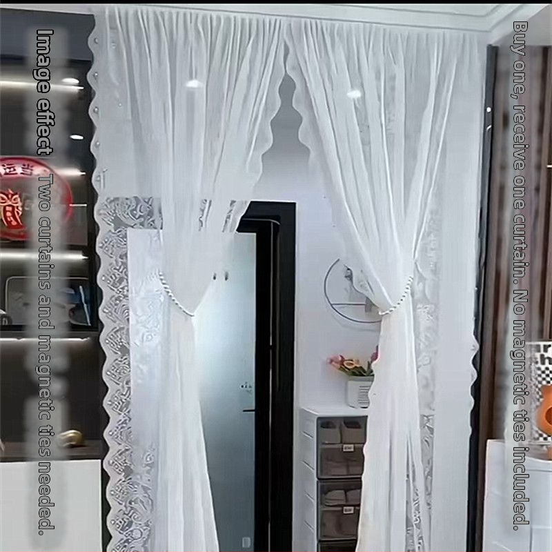 Magnetická dverová záclona s rastlinným kvetinovým vzorom pre detskú izbu, čínskeho štýlu, polyester