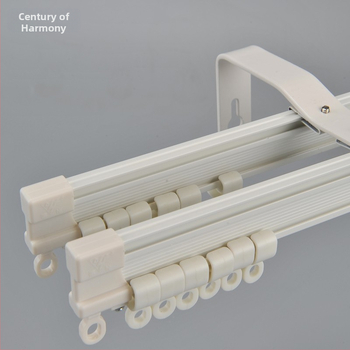 Deyu WL75-2 Șină pentru draperii din aliaj de aluminiu – Aliaj de aluminiu de înaltă rezistență, șină curbată în formă U și L, funcționare silențioasă, include capac, rotiță, suport și șurub