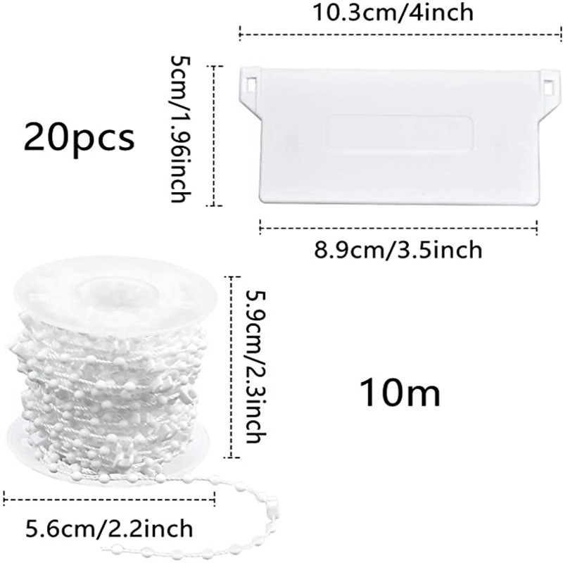 Vertikális redőny alsó gyöngy készlet – 20 darab, alsó lemez, műanyag, minden redőnytípushoz alkalmas