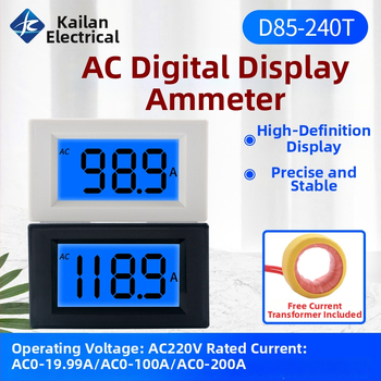 Digitális áramerősségmérő váltakozó áram mérésére (AC 220–380V; tartományok: 20/50/100/200A; Modell D85-240T; Márka CHKL)
