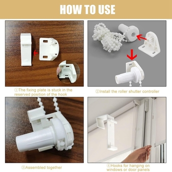 Univerzális fej rolókhoz, 12 darabos készlet, 17 mm, 2 m húzó gyöngyök, műanyag