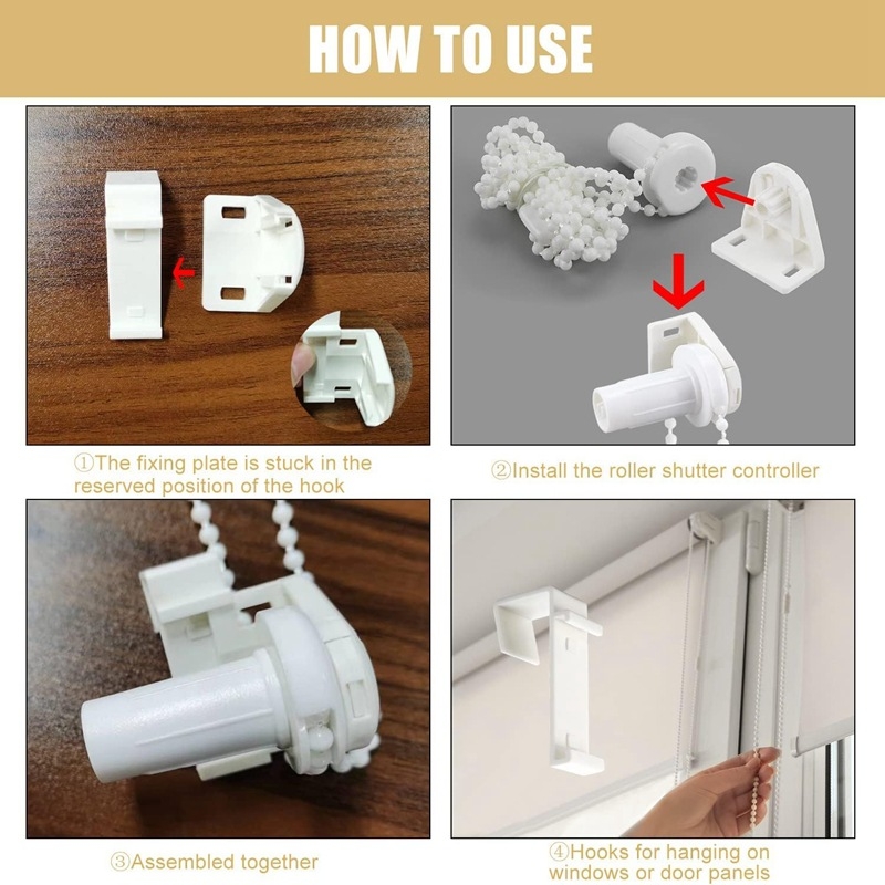 Univerzális fej rolókhoz, 12 darabos készlet, 17 mm, 2 m húzó gyöngyök, műanyag