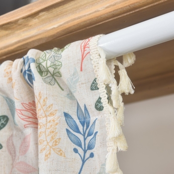 Cortine din poliester cu model floral, semi-umbrire 40-70%, pentru living și dormitor