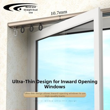 405 oblúková neviditeľná koľajnica na závesy — hliníková zliatina — model 405 — značka Curved Trails — moderný minimalistický štýl