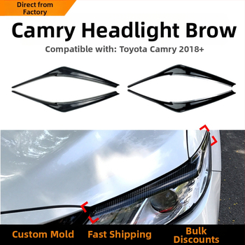 Dekoratív samolepky okolo svetlometov pre Toyota Camry 2018+; ABS materiál; prispôsobenie k dispozícii; AMP-Z