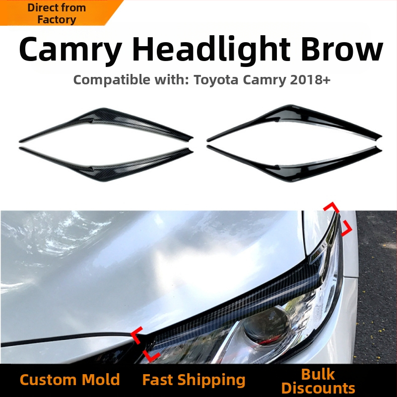 Dekoratív samolepky okolo svetlometov pre Toyota Camry 2018+; ABS materiál; prispôsobenie k dispozícii; AMP-Z