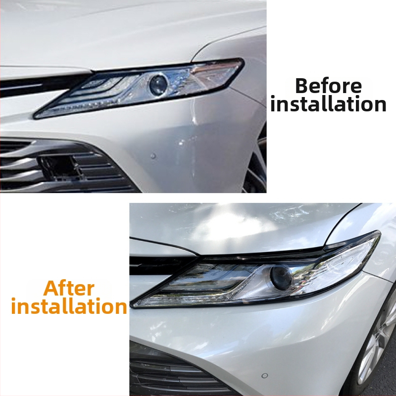 Dekoratív samolepky okolo svetlometov pre Toyota Camry 2018+; ABS materiál; prispôsobenie k dispozícii; AMP-Z