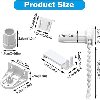 Univerzális húzófej készlet rolókhoz, 16 darab, műanyag, Hai Yiming, minden függönytípushoz, modern egyszerű stílus