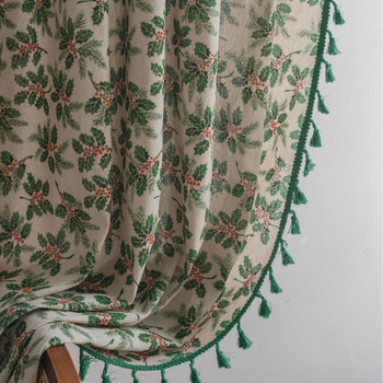 Κουρτίνα παραθύρου, μείγμα βαμβάκι-λινάρι 90% περιεκτικότητα, Εκτύπωση, Αμερικανικού στυλ, για τραπεζαρία και εμπορικούς χώρους, Ημιδιαπερατή 40-70%