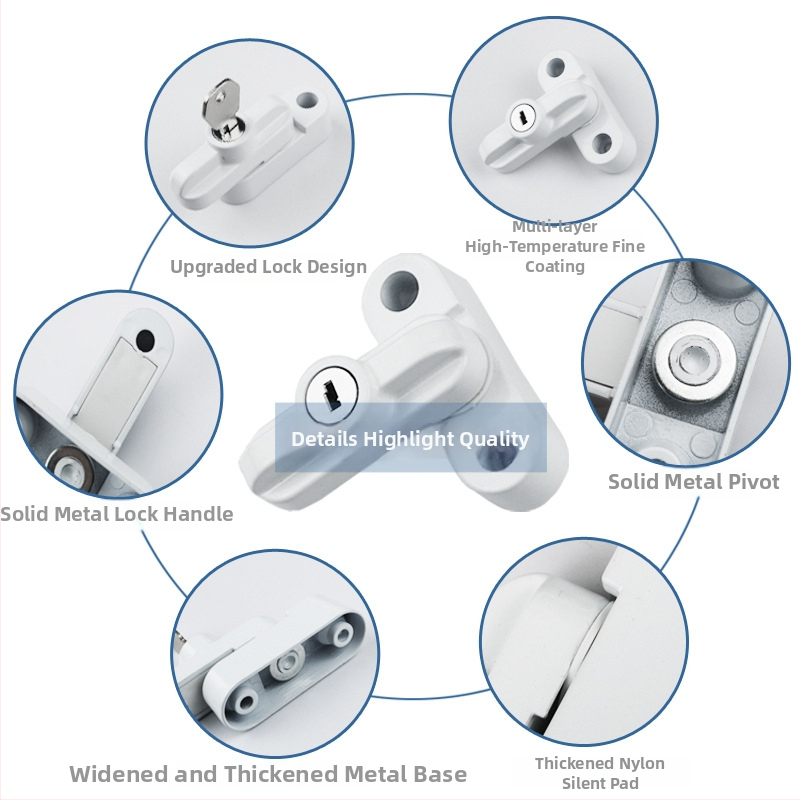 Crescent zámok pre dvere a okná – plastový ochranný zámok pre dvere a okná, model Door and Window Protection Lock, moderný jednoduchý štýl