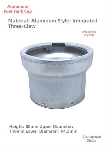 Automobilový plniaci otvor palivovej nádrže z hliníka – trojramenný hliníkový krk, variabilný priemer, súčasťou uzamykateľná a nezamykateľná zátka
