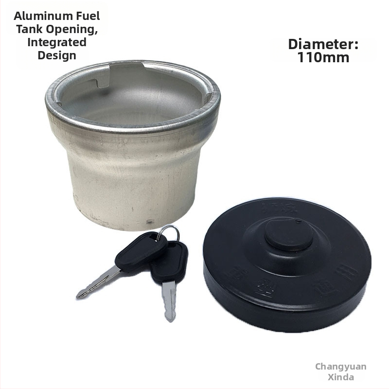 Automobilový plniaci otvor palivovej nádrže z hliníka – trojramenný hliníkový krk, variabilný priemer, súčasťou uzamykateľná a nezamykateľná zátka