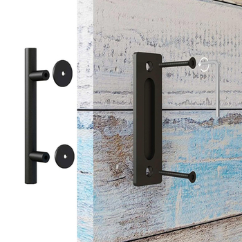 Okružna ručka za unutarnja klizna vrata (barn door), dvostrano skriveni vučni mehanizam, model SJ-L001, SJIAN/Senjian, materijal: ugljična čelika/aluminij, površinska obrada: sprej plastika