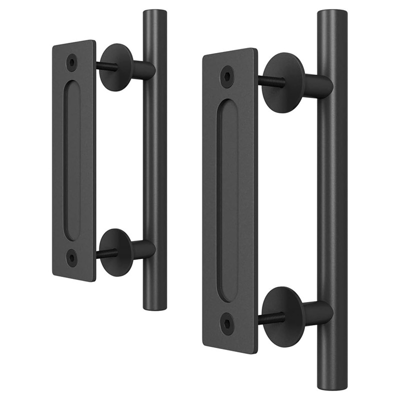 Okružna ručka za unutarnja klizna vrata (barn door), dvostrano skriveni vučni mehanizam, model SJ-L001, SJIAN/Senjian, materijal: ugljična čelika/aluminij, površinska obrada: sprej plastika