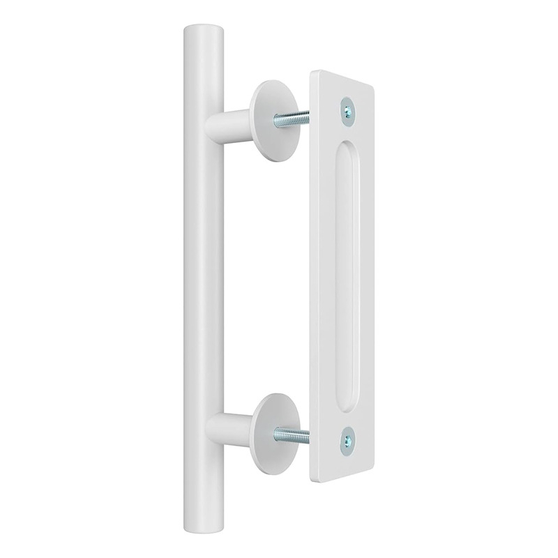 Okružna ručka za unutarnja klizna vrata (barn door), dvostrano skriveni vučni mehanizam, model SJ-L001, SJIAN/Senjian, materijal: ugljična čelika/aluminij, površinska obrada: sprej plastika