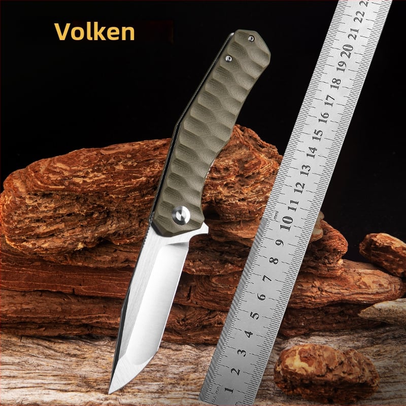 Woden сгъваем нож за оцеляване на открито с керамичен шариков лагер, лез 8.9 см, 9CR13 стомана, бързо отваряне