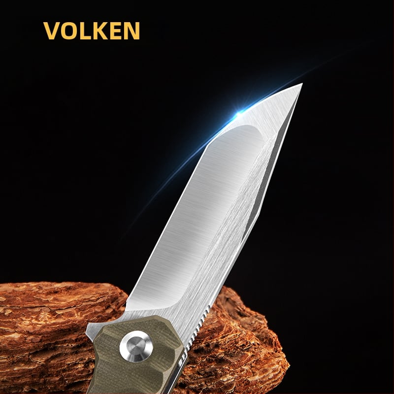 Woden сгъваем нож за оцеляване на открито с керамичен шариков лагер, лез 8.9 см, 9CR13 стомана, бързо отваряне