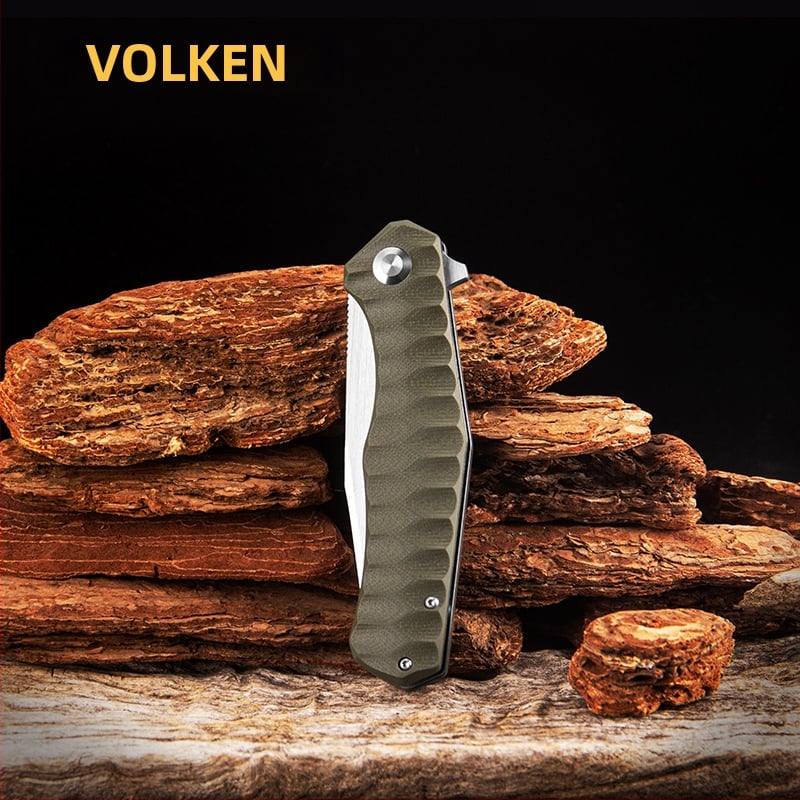 Woden сгъваем нож за оцеляване на открито с керамичен шариков лагер, лез 8.9 см, 9CR13 стомана, бързо отваряне