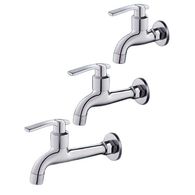 Slavina za servisnu drez, kromirana, djelomično bakrena, spiralno otvaranje, keramički disk ventil, spoj s jednim priključkom