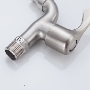 Robinet de bucătărie montat pe perete din oțel inoxidabil 304 — apă rece, miez de cupru, diametrul șeii valvei 20 mm