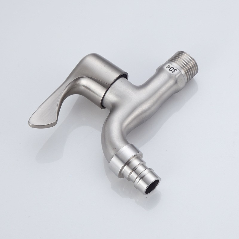 Robinet de bucătărie montat pe perete din oțel inoxidabil 304 — apă rece, miez de cupru, diametrul șeii valvei 20 mm