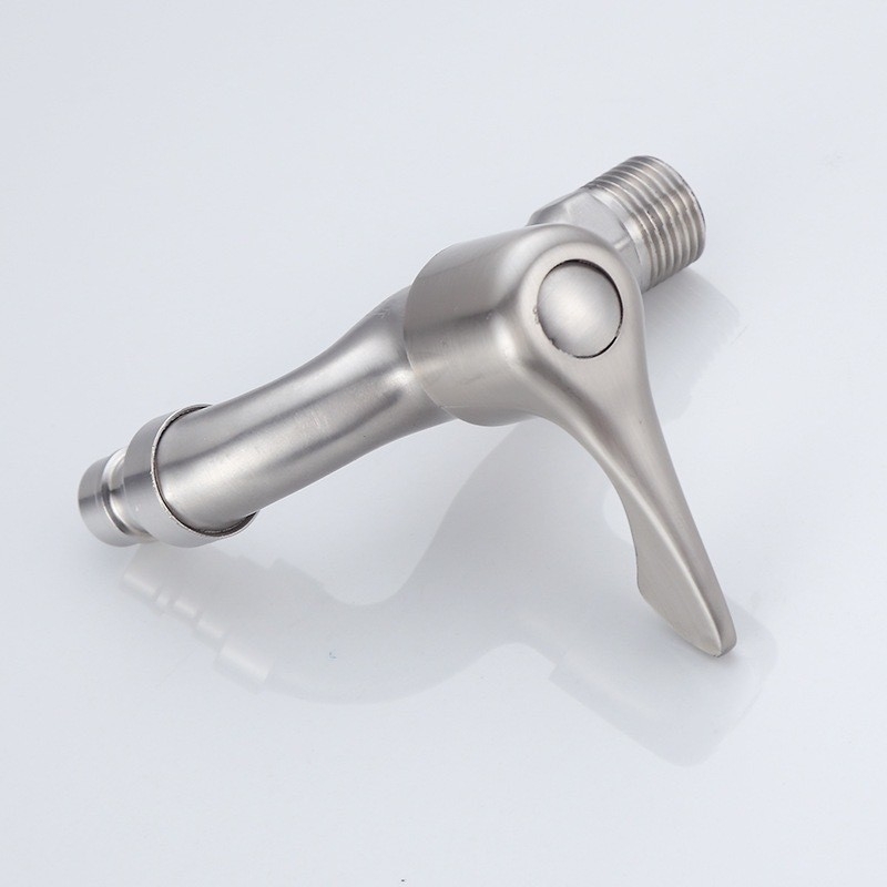 Robinet de bucătărie montat pe perete din oțel inoxidabil 304 — apă rece, miez de cupru, diametrul șeii valvei 20 mm