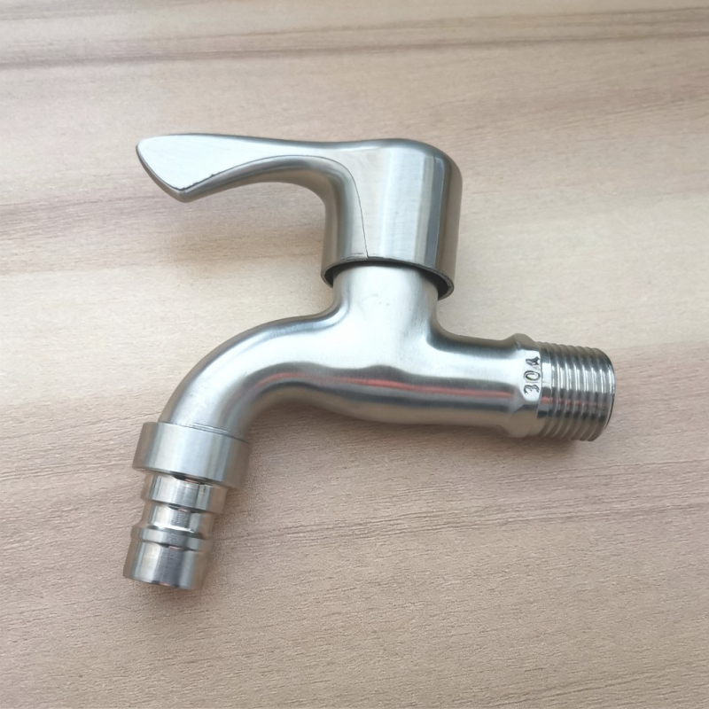 Robinet de bucătărie montat pe perete din oțel inoxidabil 304 — apă rece, miez de cupru, diametrul șeii valvei 20 mm