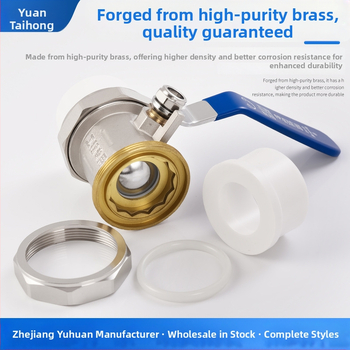 Mosadzový guľový ventil PPR, dvojhlavý spoj, pevná konštrukcia, ručné ovládanie, pre horúcu a studenú vodu, priemyselná trieda, PPR25 mosadz rýchle otvorenie, PPR32 dvojhlavý, PPR20 dvojité zváranie