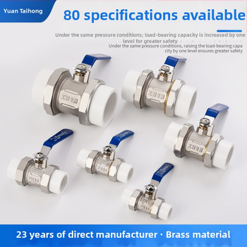 Mosadzový guľový ventil PPR, dvojhlavý spoj, pevná konštrukcia, ručné ovládanie, pre horúcu a studenú vodu, priemyselná trieda, PPR25 mosadz rýchle otvorenie, PPR32 dvojhlavý, PPR20 dvojité zváranie