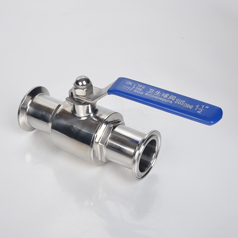 Chico Fluid sanitarni kuglasti ventil, tijelo od 304 SS, brzo otvaranje uz spoj s klipom, za vodu