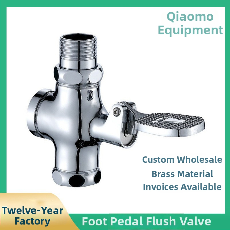Pedálový splachovací ventil pre kúpeľňu z meďe, štyri cesty, rýchle otvorenie (Materiál: meď; Čas splachovania: 5; Prevádzkový tlak: 1.0; Model: Pedálový ventil)