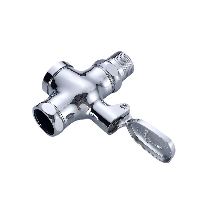 Ventil pedal din cupru pentru baie, patru căi, deschidere rapidă (Material: cupru; Timp de spălare: 5; Presiune de lucru: 1.0; Model: Ventil pedal)