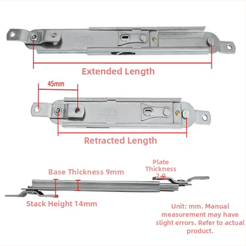 Telescopic wind brace pentru ferestre cu deschidere spre exterior, din oțel inoxidabil 304, compatibil cu pereți cortină